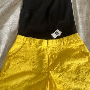 Yellow  Gap  shorts with Justice top